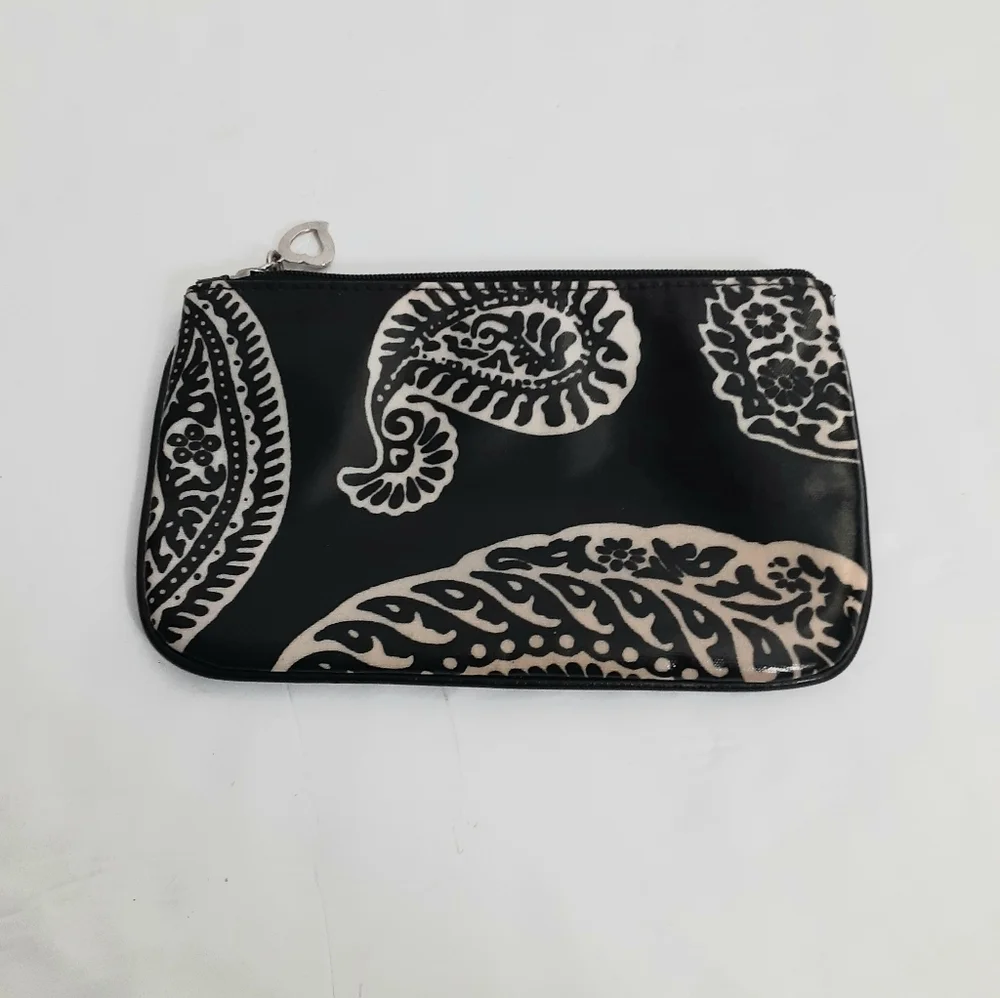 Gigi Hill Los Angeles black print makeup bag